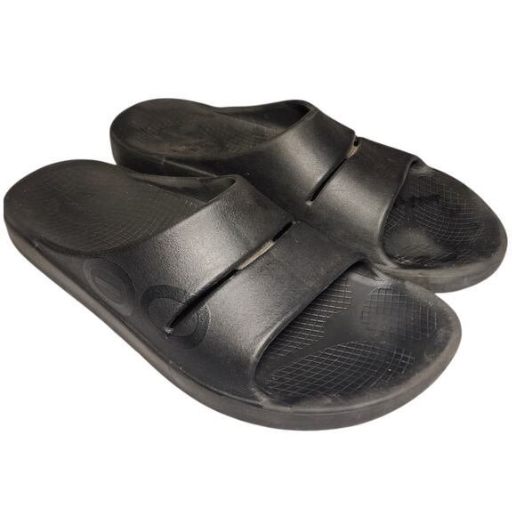 OOFOS OOahh Sport Recovery Slide Sandals Mens Size US 14 EU 47 Black Athleisure - Picture 1 of 6